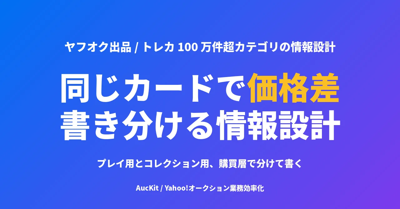 同じカードなのに落札価格が変わる理由 ── ヤフオク トレカ 100 万件超カテゴリの情報設計